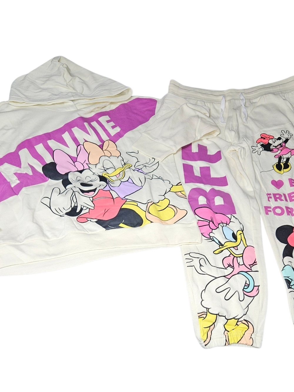 Disney Cream and Pink Minnie & Daisy Hooded Set